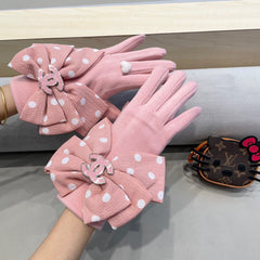 GLOVES IN ROSE PINK MIX WHITE WOOL 454574