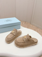 PRA SABOTS MULES LIGHT BROWN SUEDE