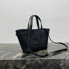 MINI CABAS ANAÏS CUIR TRIOMPHE 21 IN BLACK GRAINED CALFSKIN
