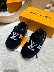 ASPEN COMFORT CLOG IN BLACK MIX WHITE FLEECE