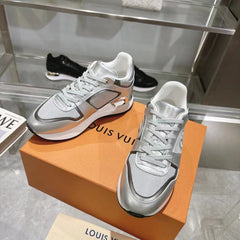 SNEAKERS IN WHITE MIX SILVER MESH AND CALFSKIN
