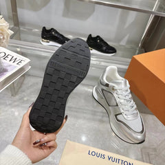 SNEAKERS IN WHITE MIX SILVER MESH AND CALFSKIN