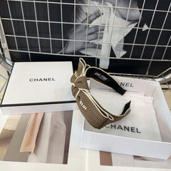 BOW HEADBAND IN BROWN BEAR KNITTED WOOL FABRIC 410871