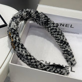 BLACK MIX WHITE WOOL HAIRBAND 412547