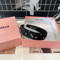 THICK HEADBAND ATTACHED BEADED IN BLACK FABRIC 429361