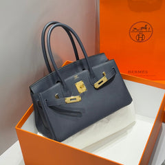 HERMES 25S SHOULDER BIRKIN 29 IN MIDNIGHT BLUE CALFSKIN GOLD HARDWARE