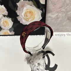 CURRANT RED MONOGRAM CANVAS HAIRBAND 369305