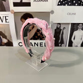 HAIR BAND IN PINK CHIFFON PEARL-EMBELLISHED 395327