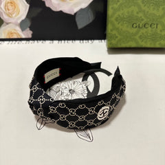 HEADBAND IN BLACK MIX BEIGE MONOGRAM SILK 423618