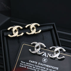 CC 25S DOUBLE C IN METAL EARRINGS