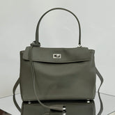 RODEO SMALL BAG 29 IN KHAKI GREEN SMOOTH CALFSKIN SILVER HARDWARE