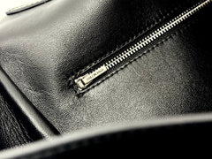 RODEO MEDIUM BAG 35 IN BLACK SMOOTH CALFSKIN SILVER HARDWARE