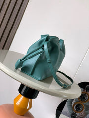 LOEWE 25S MEDIUM FLAMENCO CLUTCH BAG 23 IN DEEP TEAL CALFSKIN