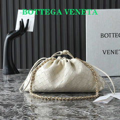 BOTTEGA VENETA 25S DUSTBAG NOTTE 33 IN IVORY CALFSKIN GOLD HARDWARE