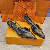 LV LOW HEEL SLINGBACK MONOGRAM CANVAS