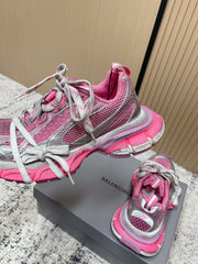 BALENCIAGA 25S 3XL SNEAKERS IN PINK MESH MIX GREY PU LEATHER