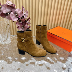 JILL 60 ANKLE BOOT IN CHOCOLATE BROWN SUEDE