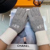 GLOVES IN DOVE GRAY MIX WHITE WOOL 458573