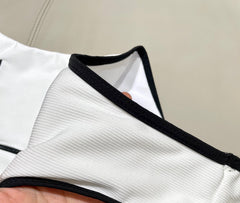 CC BIKINI SWIMSUIT SET IN WHITE AND BLACK TRIM 604254