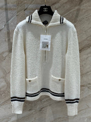 CHANEL 25S CASHMERE HALF-ZIP T-SHIRT 318