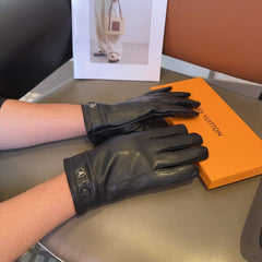 LV GLOVES IN BLACK LAMBSKIN 462318