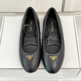 PRADA 25S SOFT PADDED BALLERINAS IN BLACK NAPPA LEATHER