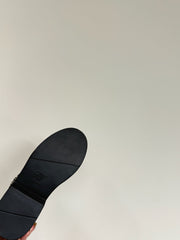 VIV' RANGERS CHELSEA ANKLE BOOTS IN BLACK CALFSKIN WITH BLACK CRYSTAL BUCKLE