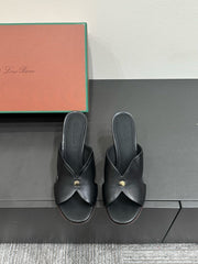 LP HIGH HEELS 25S IN BLACK LAMBSKIN