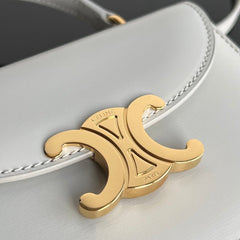 TRIOMPHE 15 White Calfskin Handbag