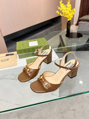 GG HIGH HEELS SANDALS 60 IN BROWN LAMBSKIN