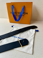 LV 25S BELT 40 MM IN BLACK CALFSKIN WITH GOLD HARDWARE 593265