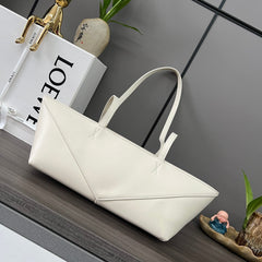 PUZZLE FOLD CROPPED 39 BAG IN WHITE SOLF GRAINED CALFSKIN