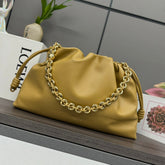 LOE LARGE 41 FLAMENCO PURSE BUCKET IN DIJON YELLOW LAMBSKIN GOLD HARDWARE