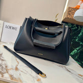 LOEWE 25S LARGE MADRID BAG 33 IN BLACK CALFSKIN GOLD HARDWARE