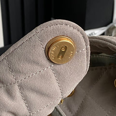 MEDIUM HANDBAG 40 IN BEIGE SUEDE GOLD HARDWARE