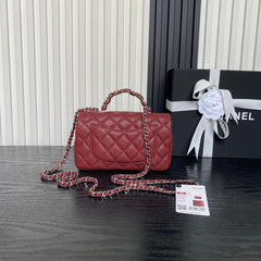 CHANEL 25S FLAP BAG 19 IN BURGUNDY CALFSKIN SILVER HARDWARE