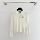 PRADA 25S LONG-SLEEVE KNITTED POLO SHIRT 294