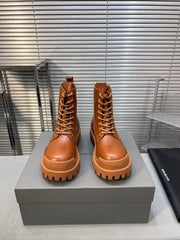 CHUNKY BOOTS IN TAN SMOOTH CALFSKIN