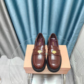 THICK-SOLED LOAFERS SHOES WALNUT COLOR COWHIDE