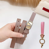 Gold Vlogo and Silver Hardware Buckle Brown Black Calfskin 20mm