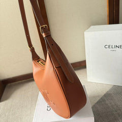 SMALL HELOÏSE BAG CUIR 22 IN GINGER ORANGE CALFSKIN EMBOSSED LOGO