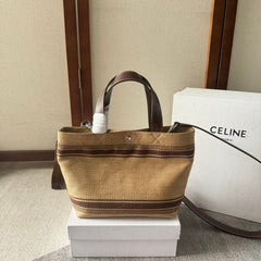 CELINE TOTE BAG 31 IN BROWN RAFFIA CABAS