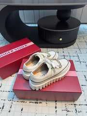 VIV' GO-THICK STRASS BUCKLE SLIP-ON SNEAKERS IN WHITE CANVAS