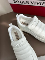 PUFFY LEATHER LOW TOP SNEAKERS IN WHITE LAMBSKIN