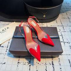 ALAIA HIGH SLINGBACK 25S 90 MM IN RED CALFSKIN