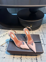 ALAIA HIGH SLINGBACK 25S 90 MM IN LIGHT PINK CALFSKIN