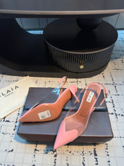 ALAIA HIGH SLINGBACK 25S 90 MM IN PINK CALFSKIN