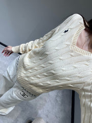 RALPH LAUREN KNITTED V-NECK SWEATER 404