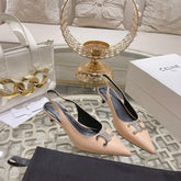 HIGH SLINGBACK 5 CM IN SEPIA TAN CALFSKIN