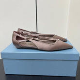 CUT-OUT BALLERINA FLAT IN HAZELNUT BEIGE SATIN ATTACHED BEAD BUCKLE
